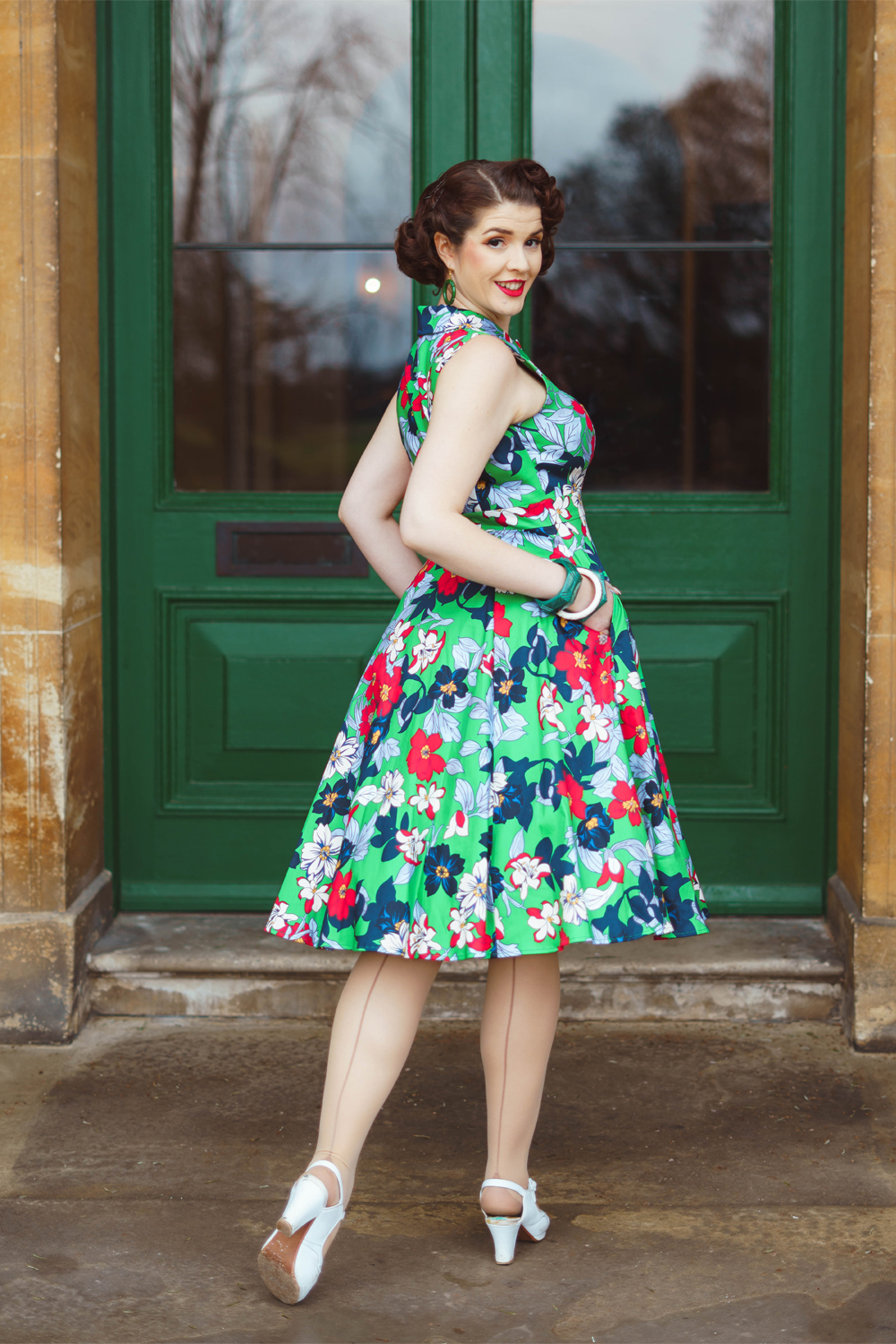Emerald Botanica Swing Dress